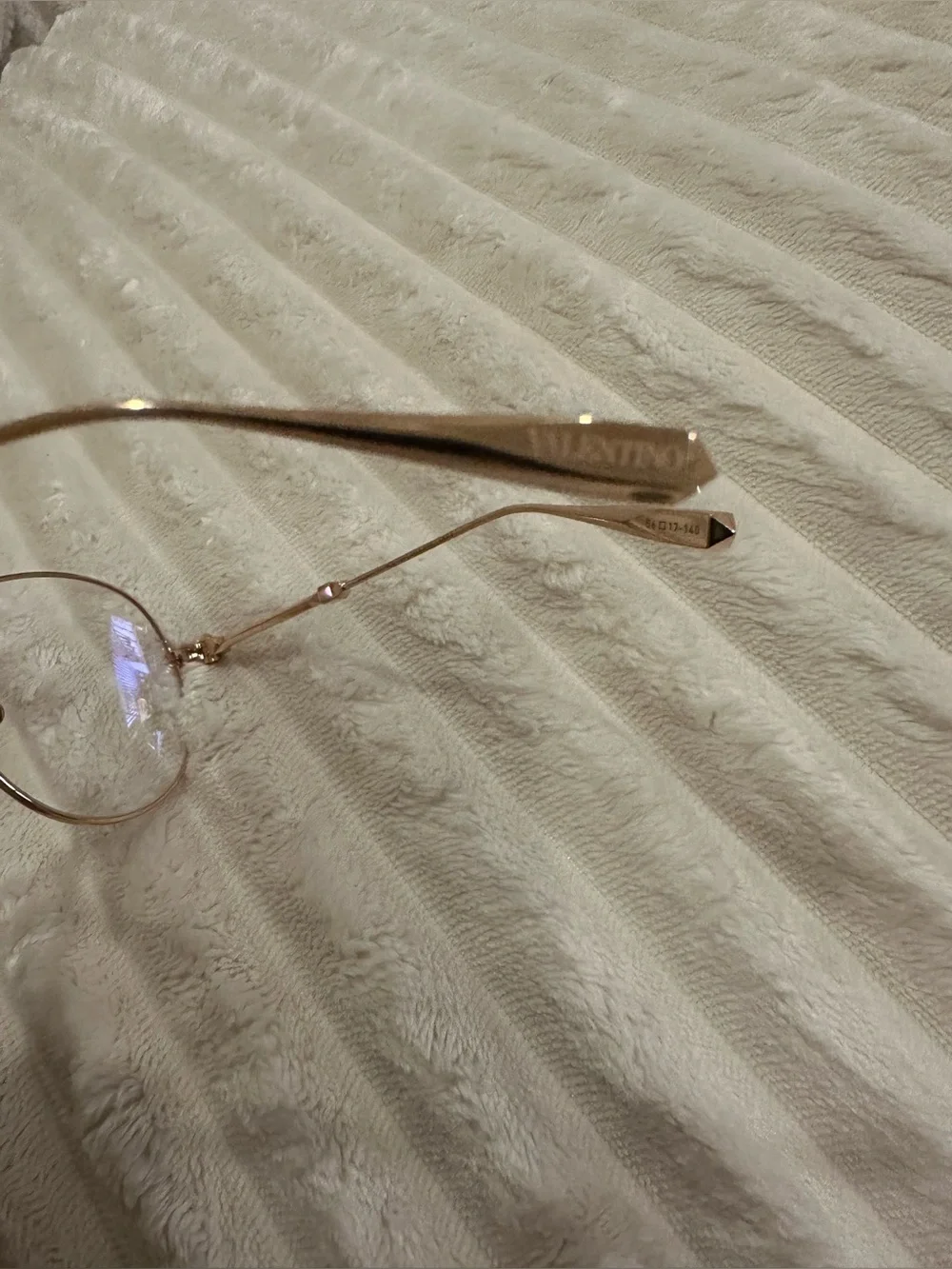 Valentino Round Gold Metal Frame Glasses; NWOT